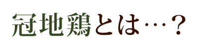 冠地鶏とは…？